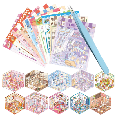 Kreatywny zestaw naklejek 3D DIY - antystresowa wyklejanka scen dla dzieci i dorosłych