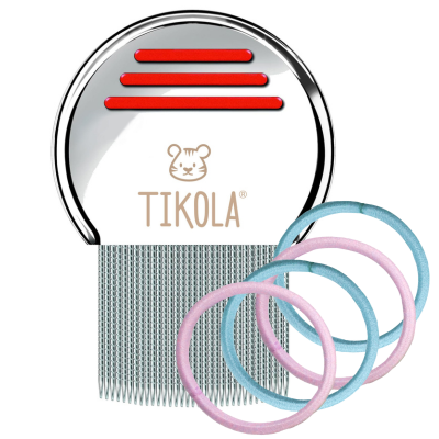 Zestaw na wszy i gnidy – Grzebień Terminator ze stali + 4 naturalne gumki przeciw wszom